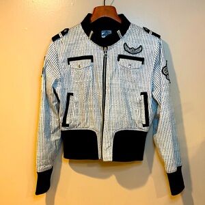 Raw blue black and white jacket